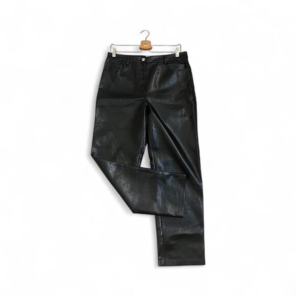 Aritzia Wilfred The Melina Pant In Black Faux Leather Size 12 - Picture 2 of 9